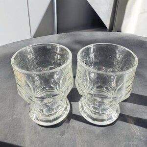 1960s‎ Viking Glass Georgian Honeycomb Tumbler Clear Glasses Set 2 Vintage Glass
